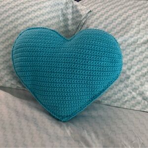 Crochet Heart Throw Pillow.